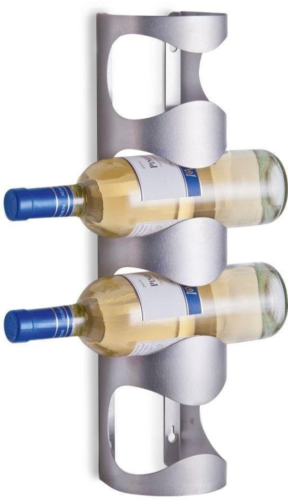 Zeller Edelstahl Wand Flaschenhalter 4 Flaschen Bild 1