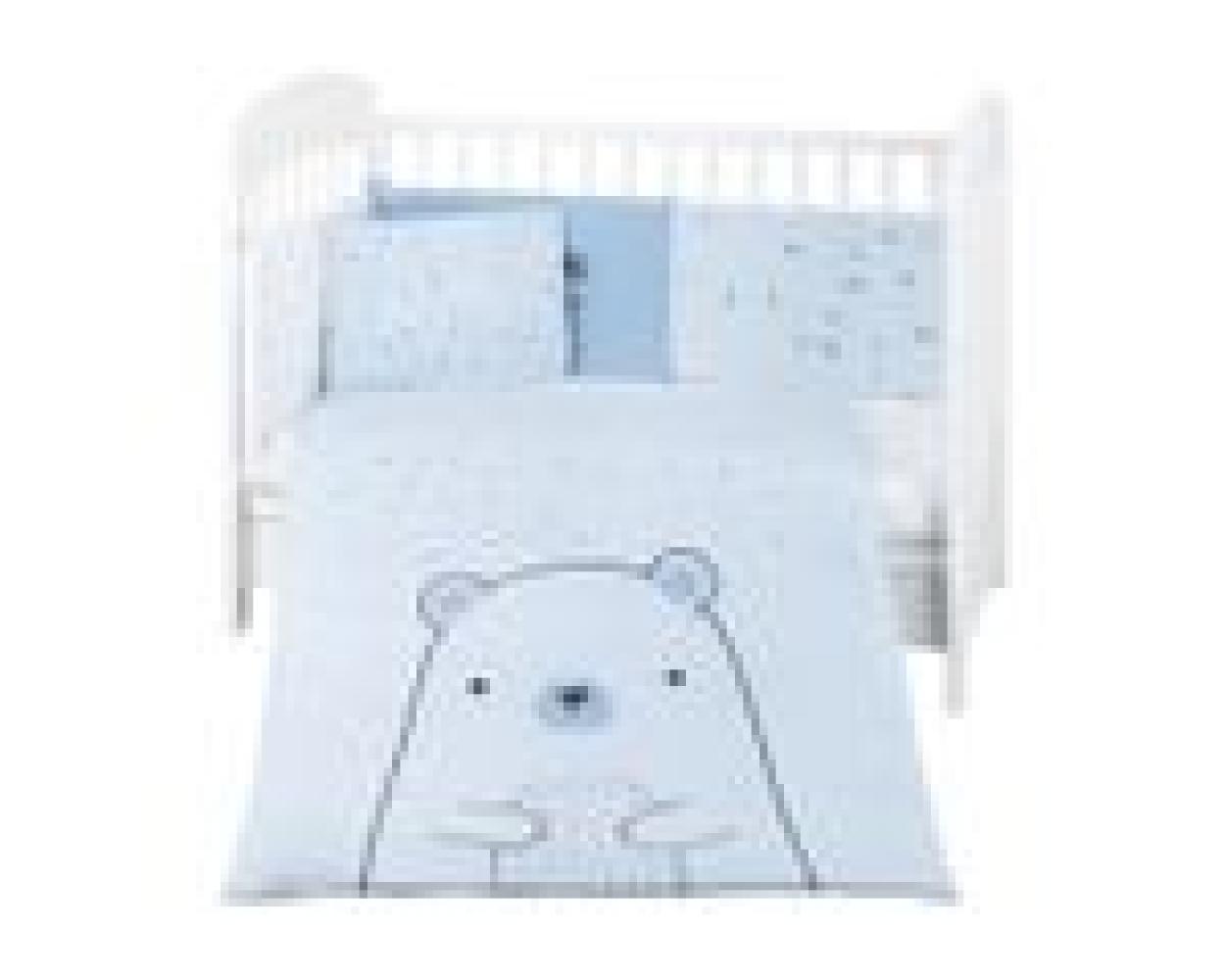 Kikkaboo Kinderbettwäsche Bär 6tlg. Decke 135 x 95 Kissen 45 x 35 Laken 140 x 70 blau Bild 1