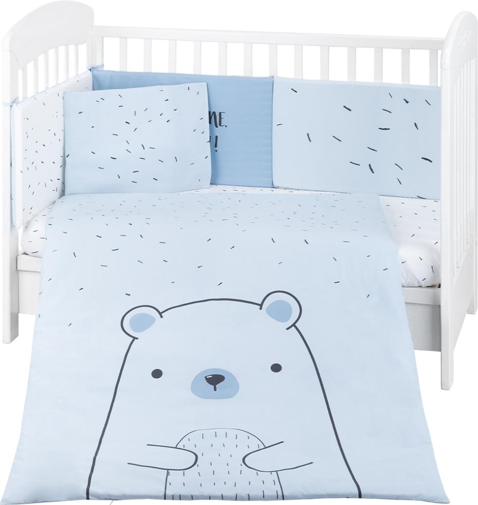 Kikkaboo Kinderbettwäsche Bär 6tlg. Decke 135x95 Kissen 45x35 Laken 140x70 blau Bild 1