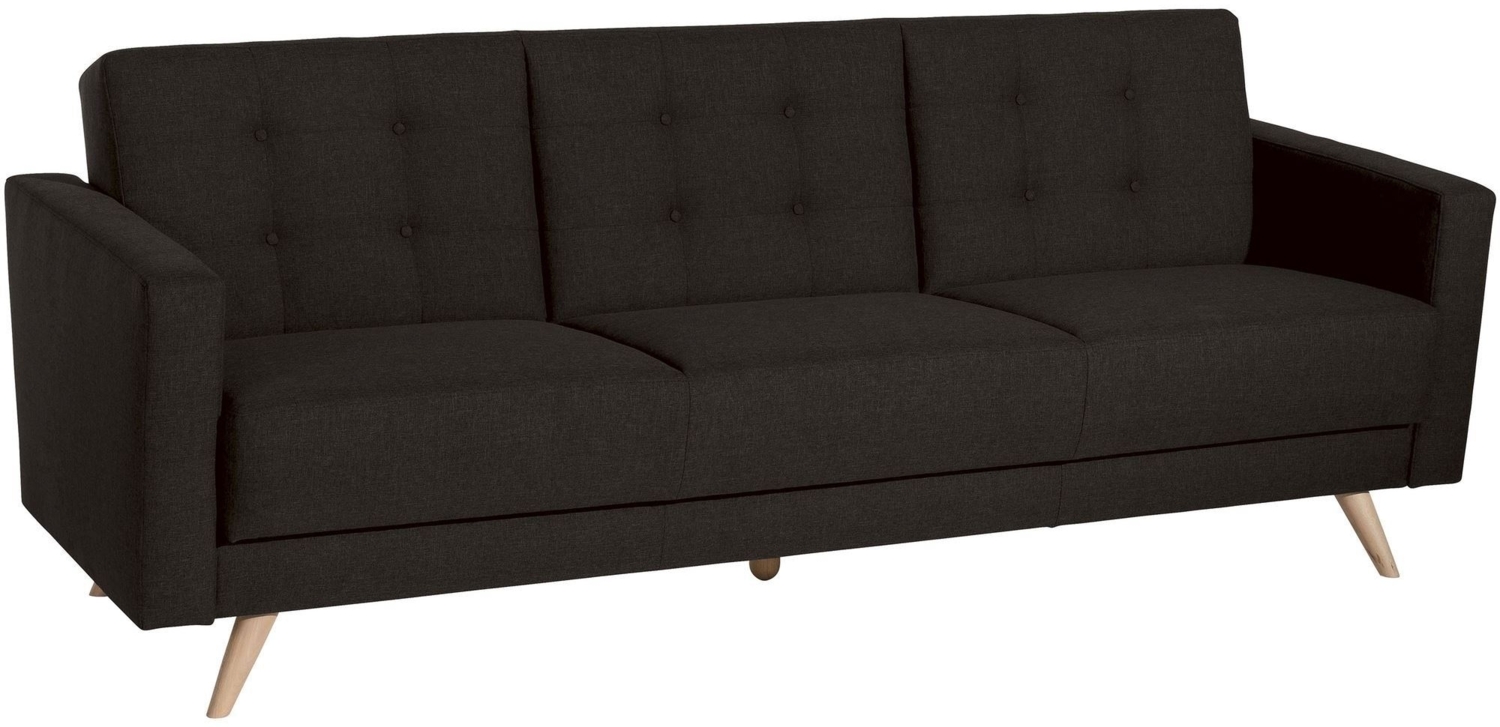 Sofa 3-Sitzer mit Bettfunktion Karisa Bezug Flachgewebe Buche natur / schoko 21950 Bild 1