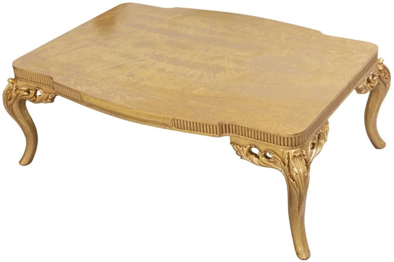 Casa Padrino Luxus Barock Couchtisch Gold 120 x 86 x H. 45 cm - Prunkvoller Wohnzimmertisch - Wohnzimmer Möbel im Barockstil Bild 1