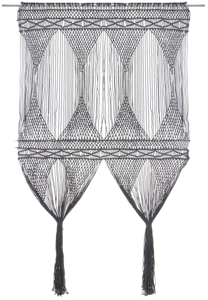 vidaXL Makramee Vorhang Anthrazit 140x240 cm Baumwolle 323996 Bild 1
