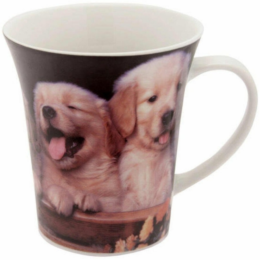 Kaffeetasse mit Hundewelpen Kaffeebecher Kaffee Becher Hunde Porzellan 250 ml Bild 1