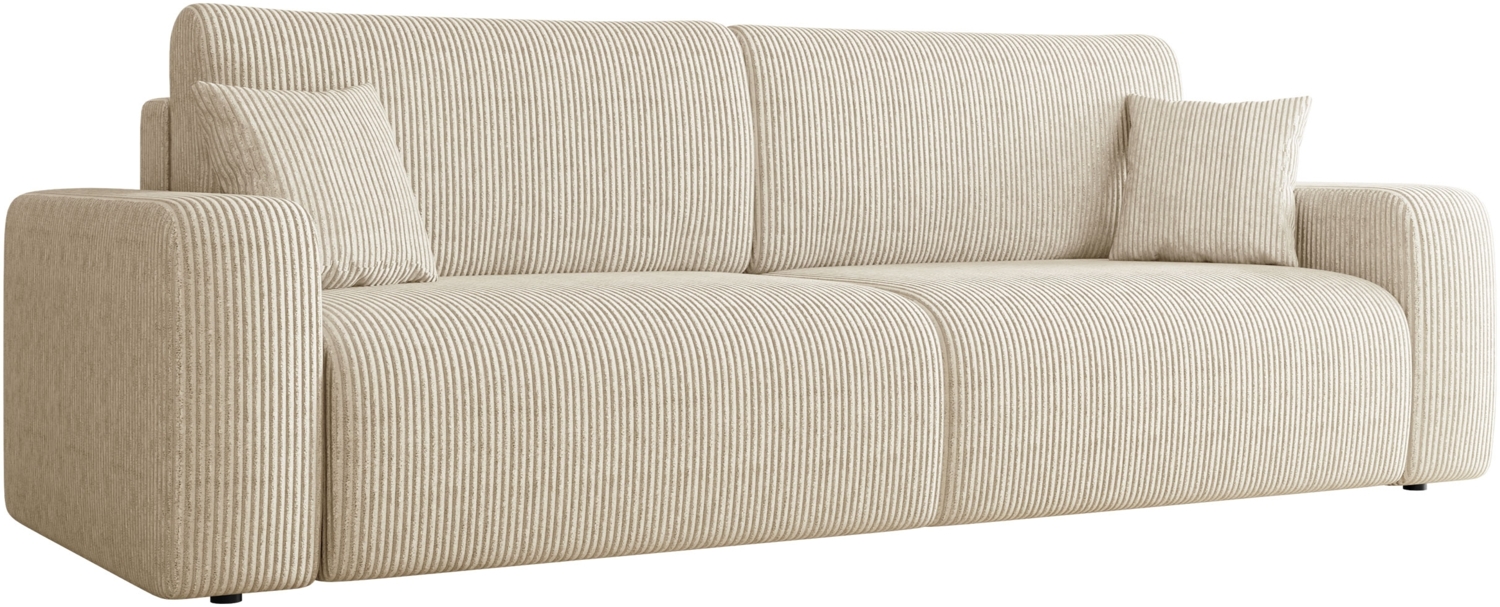 Schlafsofa Pixalo Cord mit 2 Bettkästen und Schlaffunktion (Farbe: Poso 100) Bild 1