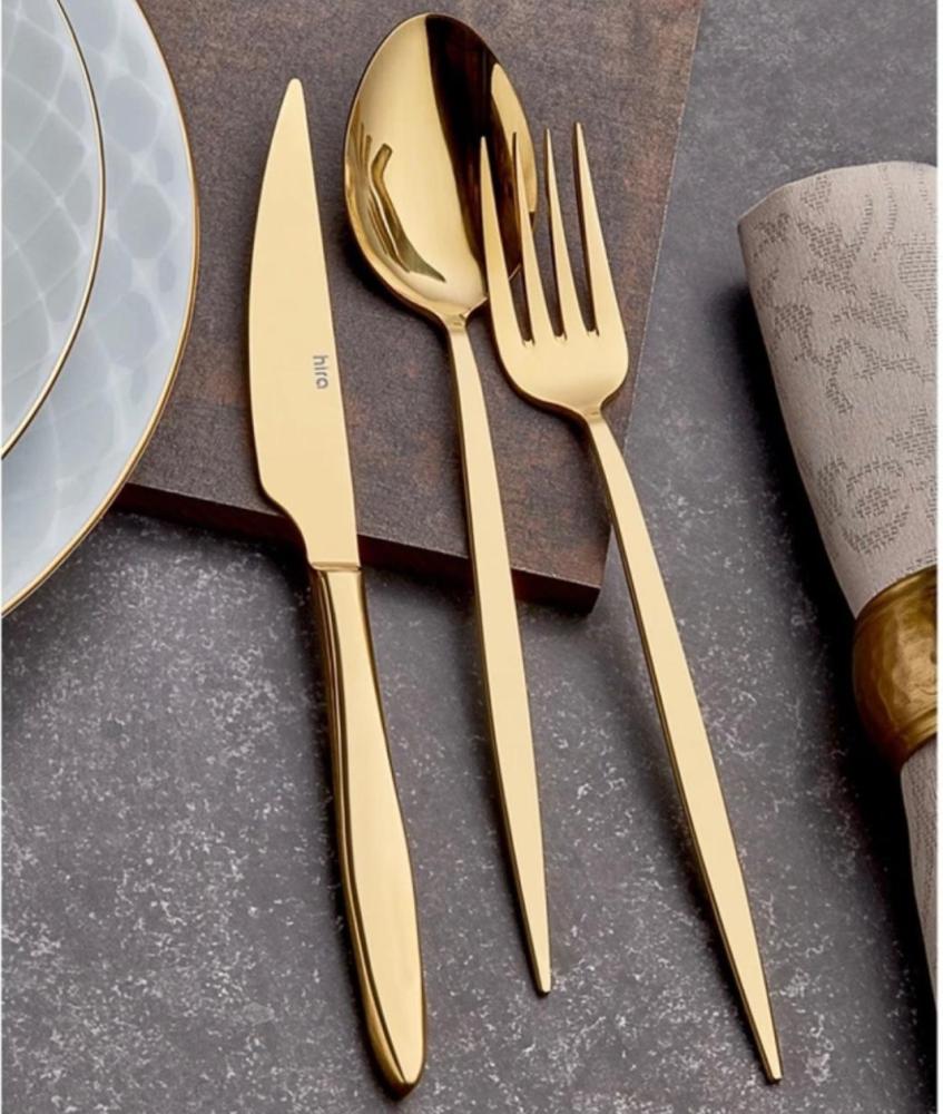 Besteckset 36 teilig für 6 Personen Edelstahl 18/10 Gold Mehrzweck Einsatz für Zuhause Messer Gabel Löffel Küche Restaurant, gold Bild 1