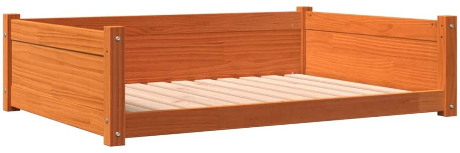 vidaXL Hundebett Wachsbraun 105,5x75,5x28 cm Massivholz Kiefer 844466 Bild 1