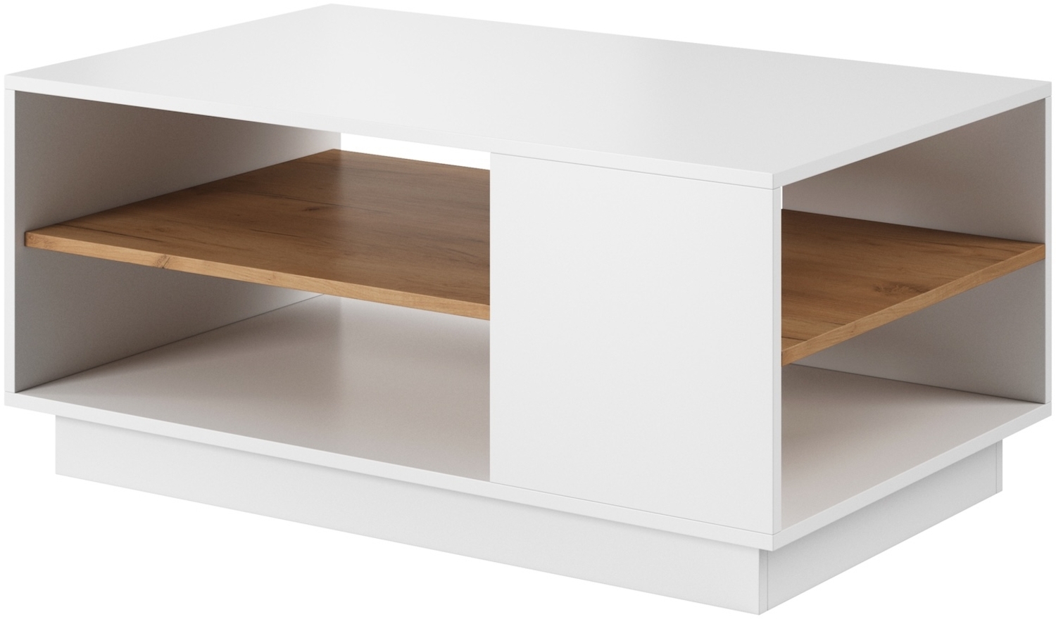 Couchtisch Triest Wohnzimmertisch 100x60cm weiß gold craft oak Bild 1