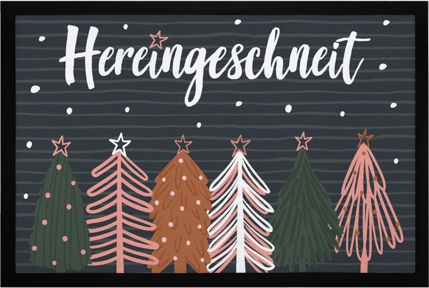 MoonWorks Fußmatte Fußmatte Weihnachten Winter Motiv Hereingeschneit Schneeflocken, rechteckig Bild 1