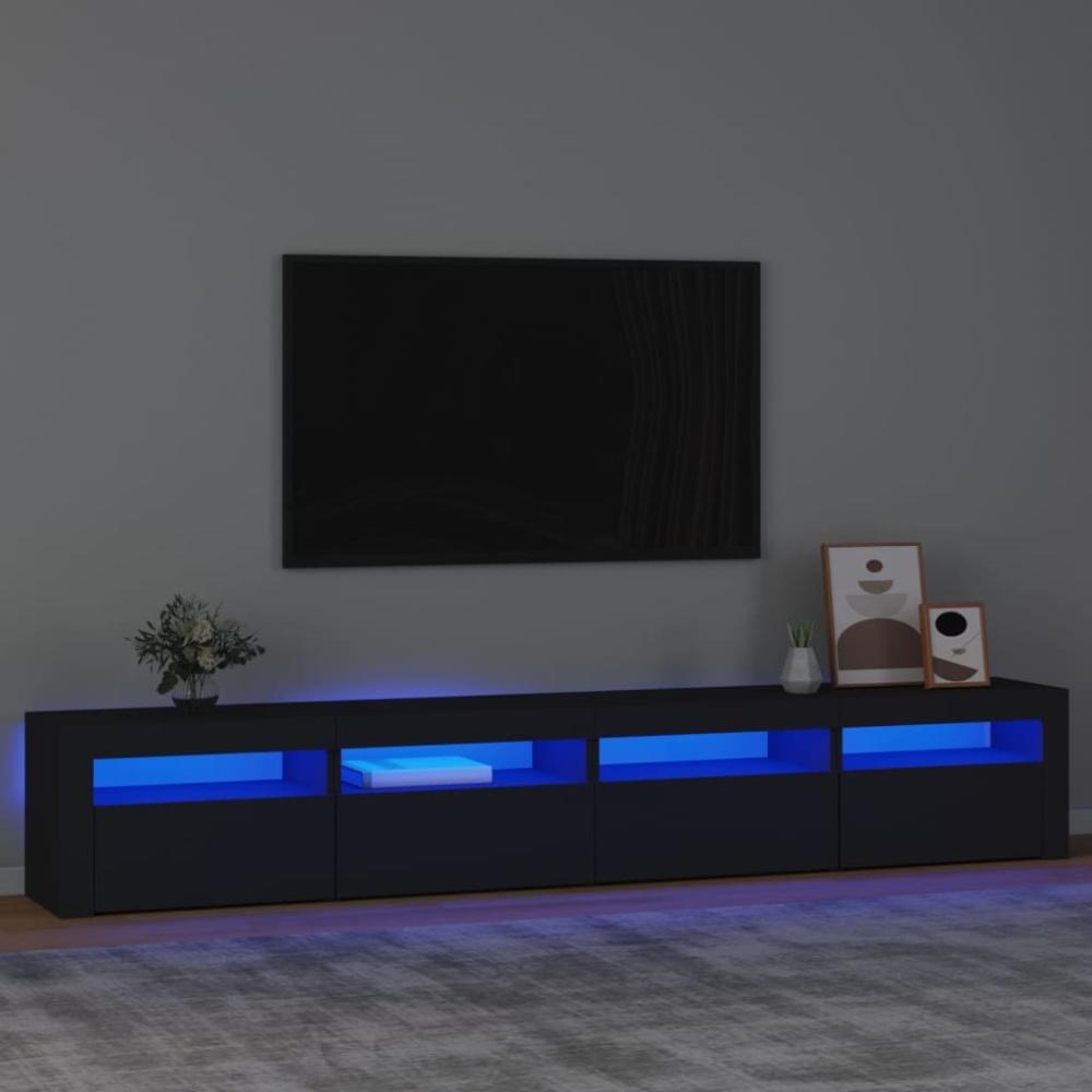 vidaXL TV-Schrank mit LED-Leuchten Schwarz 240x35x40 cm 3152763 Bild 1