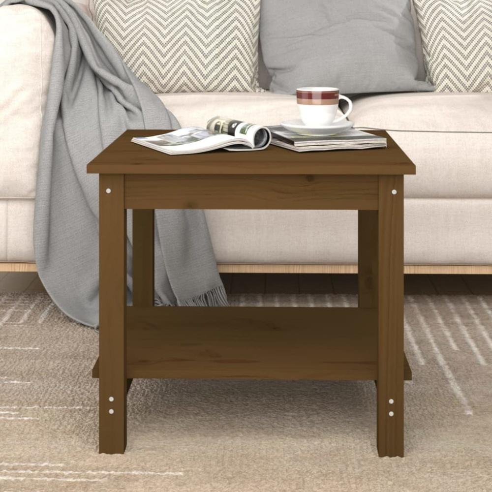 Couchtisch Honigbraun 50 x 50 x 45 cm Massivholz Kiefer [822280] Bild 1