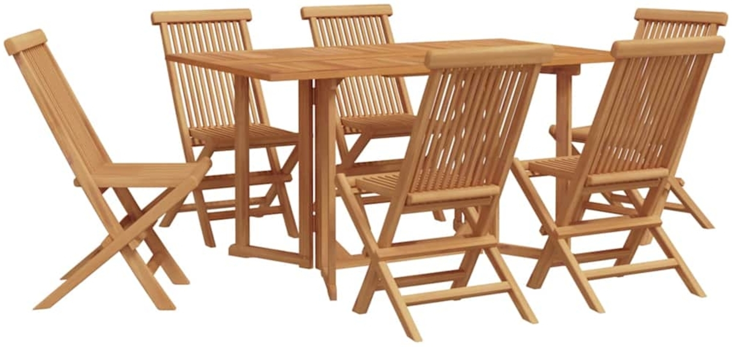vidaXL Garten Essgruppe 7 pcs Braun Massivholz Teak 3155338 Bild 1