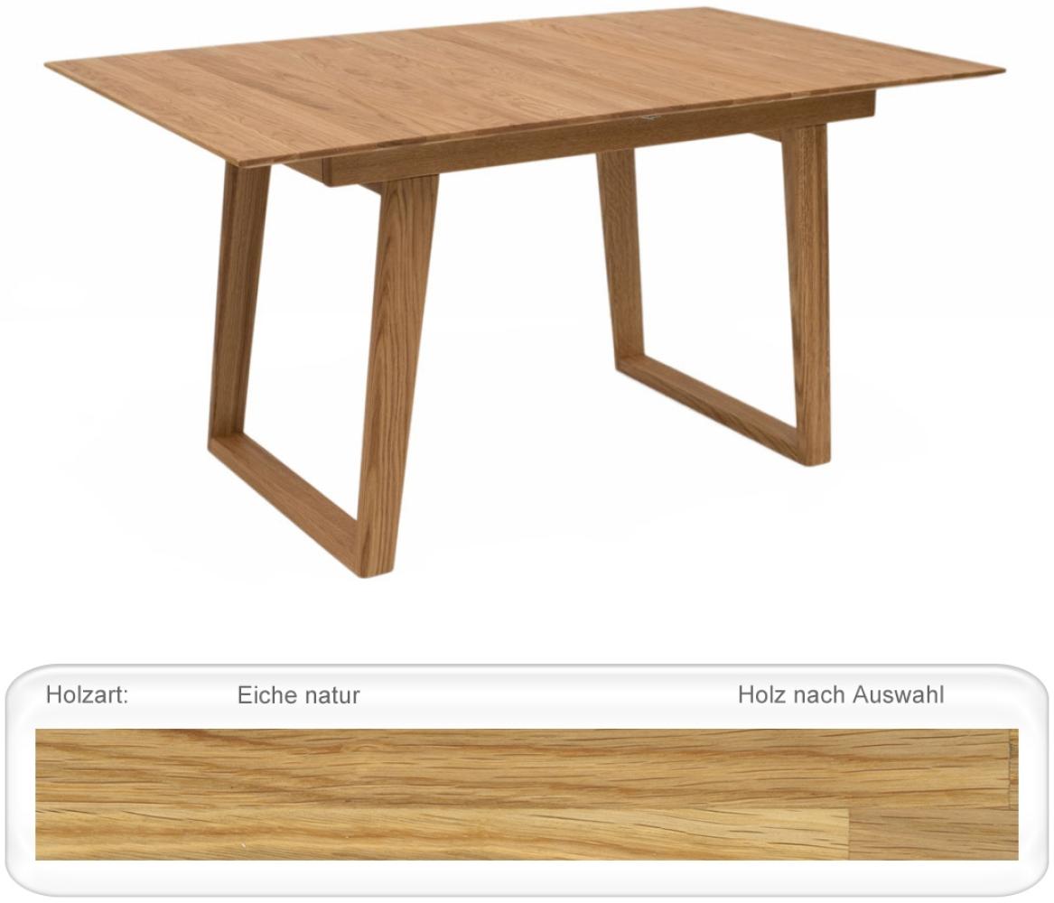 Ausziehtisch Remo 1XL verschiedene Größen Massivholz Tisch Varianten 130(180) x 90 Mittelauszug, Eiche natur geölt Bild 1