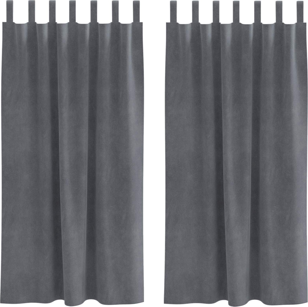 vidaXL Verdunkelungsvorhänge 2 pcs Hellgrau 140 x 175 cm Samt 4107294 Bild 1