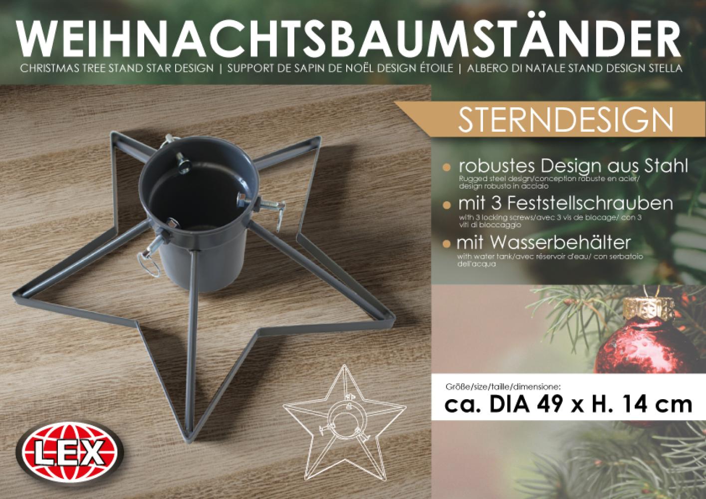 Weihnachtsbaumständer Tannenbaumständer Christbaumständer Stern schwarz Bild 1