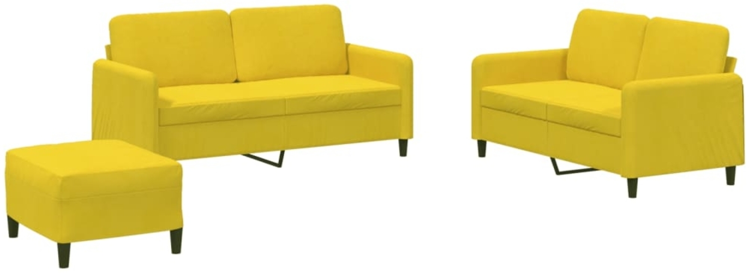 vidaXL 3-tlg. Sofagarnitur Gelb Samt 3201990 Bild 1