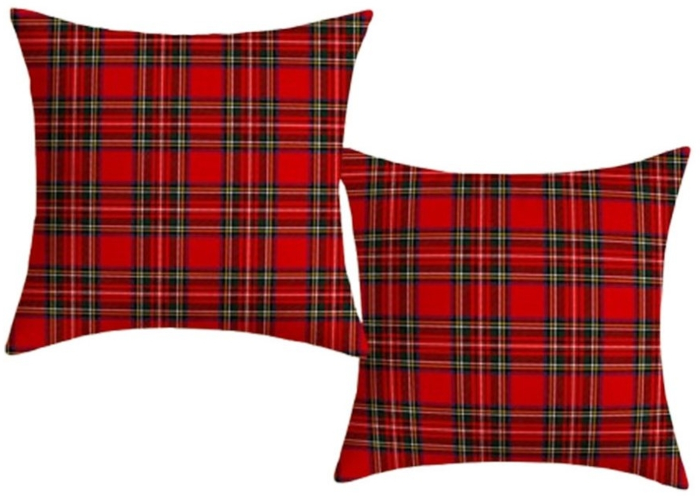 CLTYQ Kissenbezüge 2er Set Weihnachtskissenbezüge mit Karomuster für festliche, Accent Doppelseitiger Digitaldruck,Rot Kissenbezug 45x45 cm Bild 1