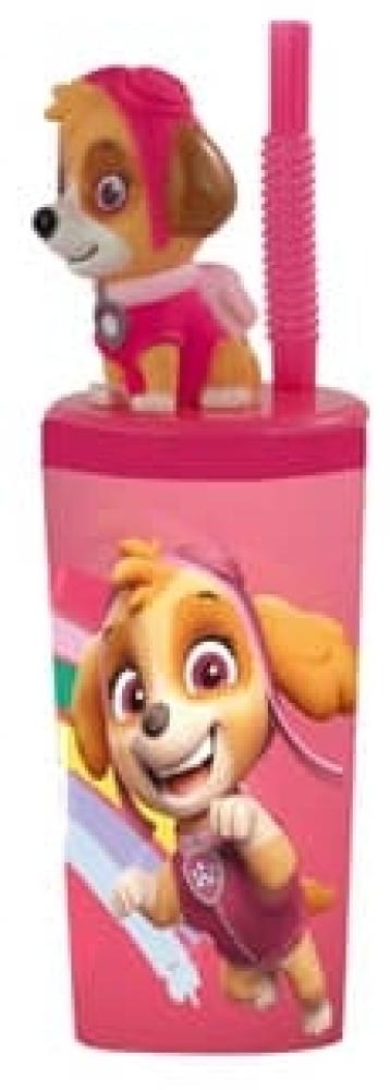 Paw Patrol - Trinkbecher Skye mit Trinkhalm - rosa Bild 1