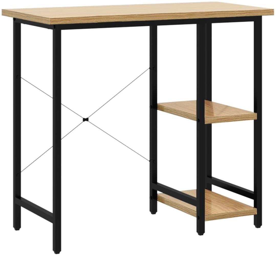 vidaXL Computertisch Schwarz und Eiche Hell 80x40x72 cm MDF und Metall 20557 Bild 1