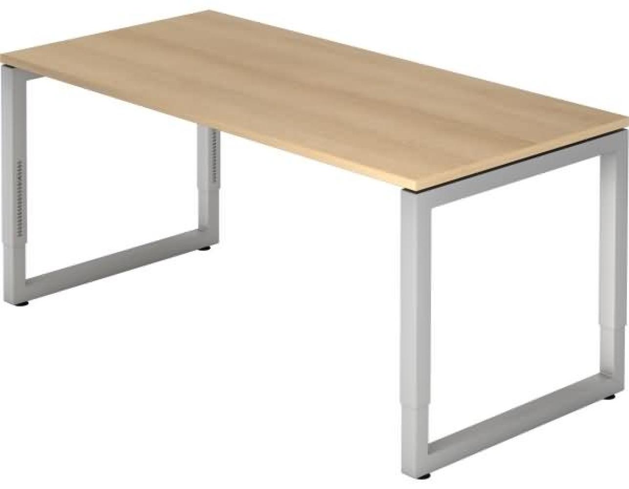 Schreibtisch RS16 O-Fuß eckig 160x80cm Eiche Gestellfarbe: Silber Bild 1