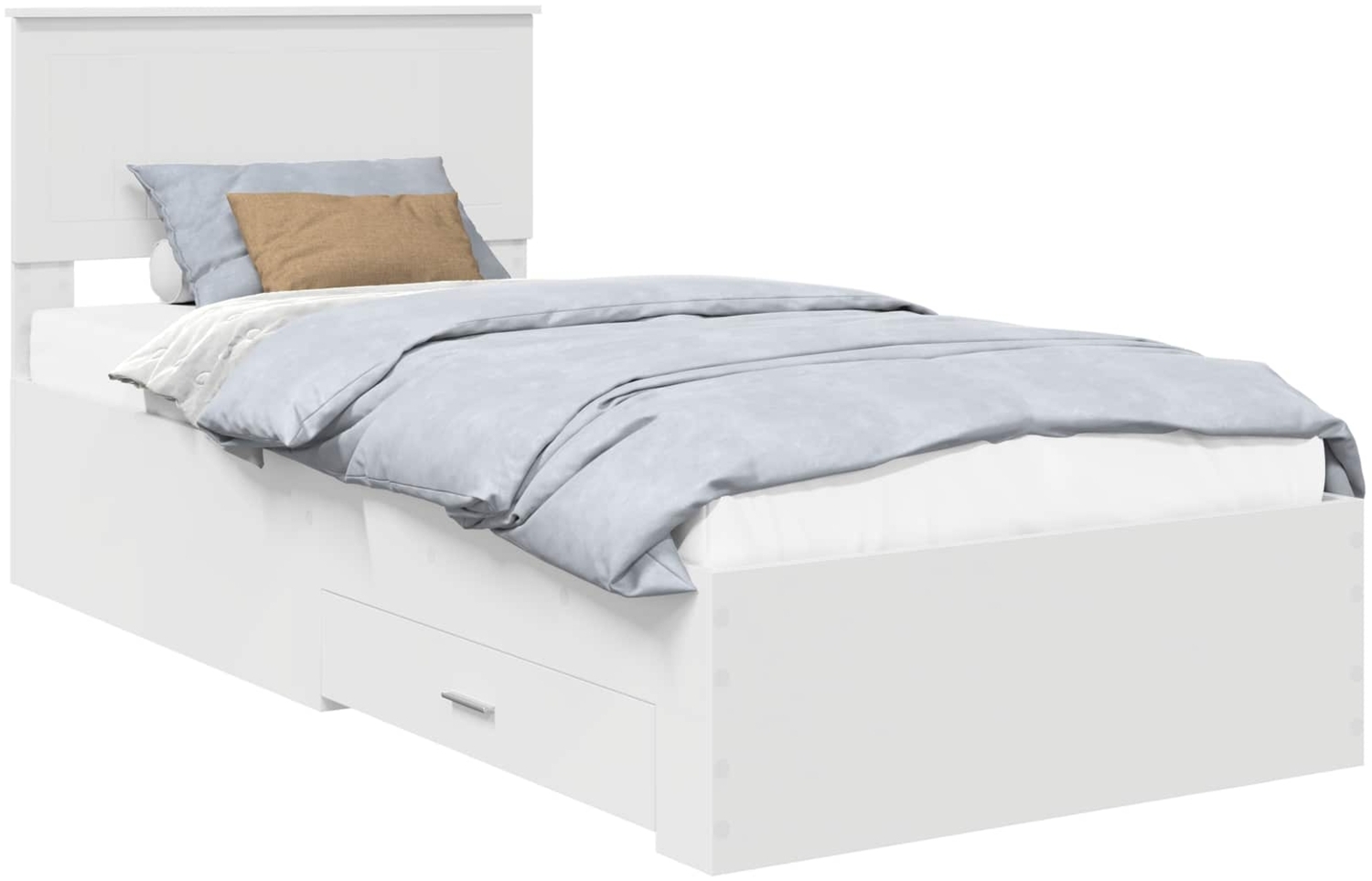 vidaXL Bettrahmen mit Kopfteil Weiß 90x190 cm Holzwerkstoff 3410949 Bild 1