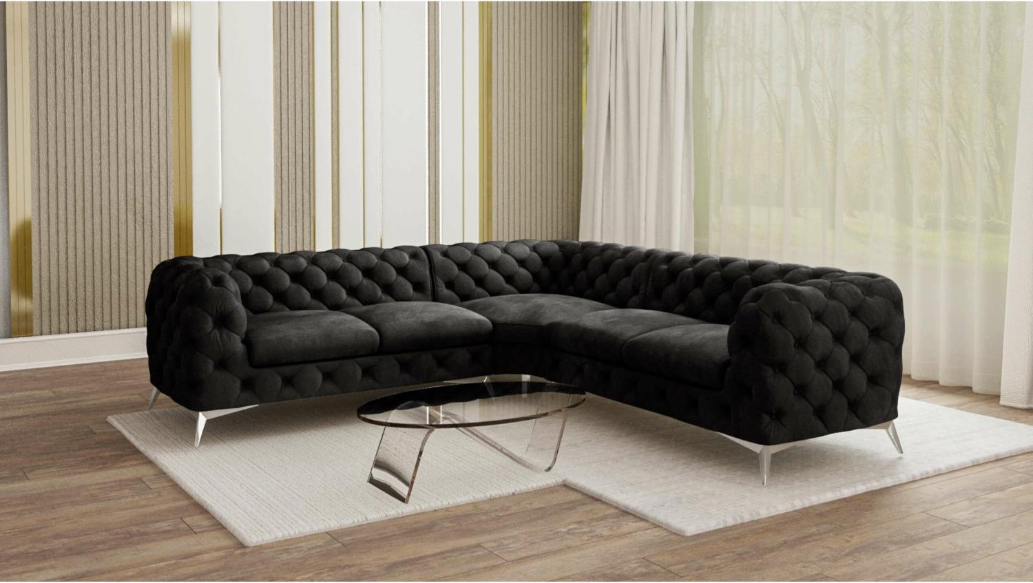 Stylefy Medina Ecksofa Kunstleder CAYENNE Schwarz Rechts Bild 1