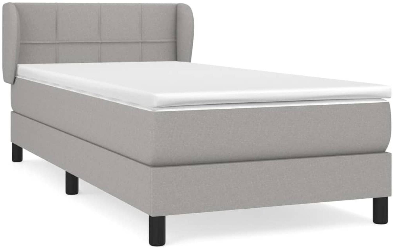 vidaXL Boxspringbett mit Matratze Hellgrau 90x190 cm Stoff 3126205 Bild 1