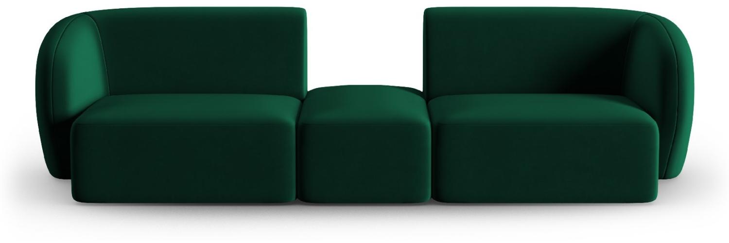 Micadoni Modulares Sofa Shane 2-Sitzer Mitte offen Samtstoff Flaschengrün Bild 1