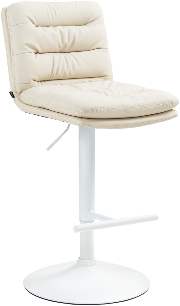 DELUKE® Barhocker TURIN - Creme, Kunstleder, Weiß Barhocker mit Lehne Barstuhl Tresenhocker Tresenstuhl Kneipenhocker Kneipenstuhl Bild 1