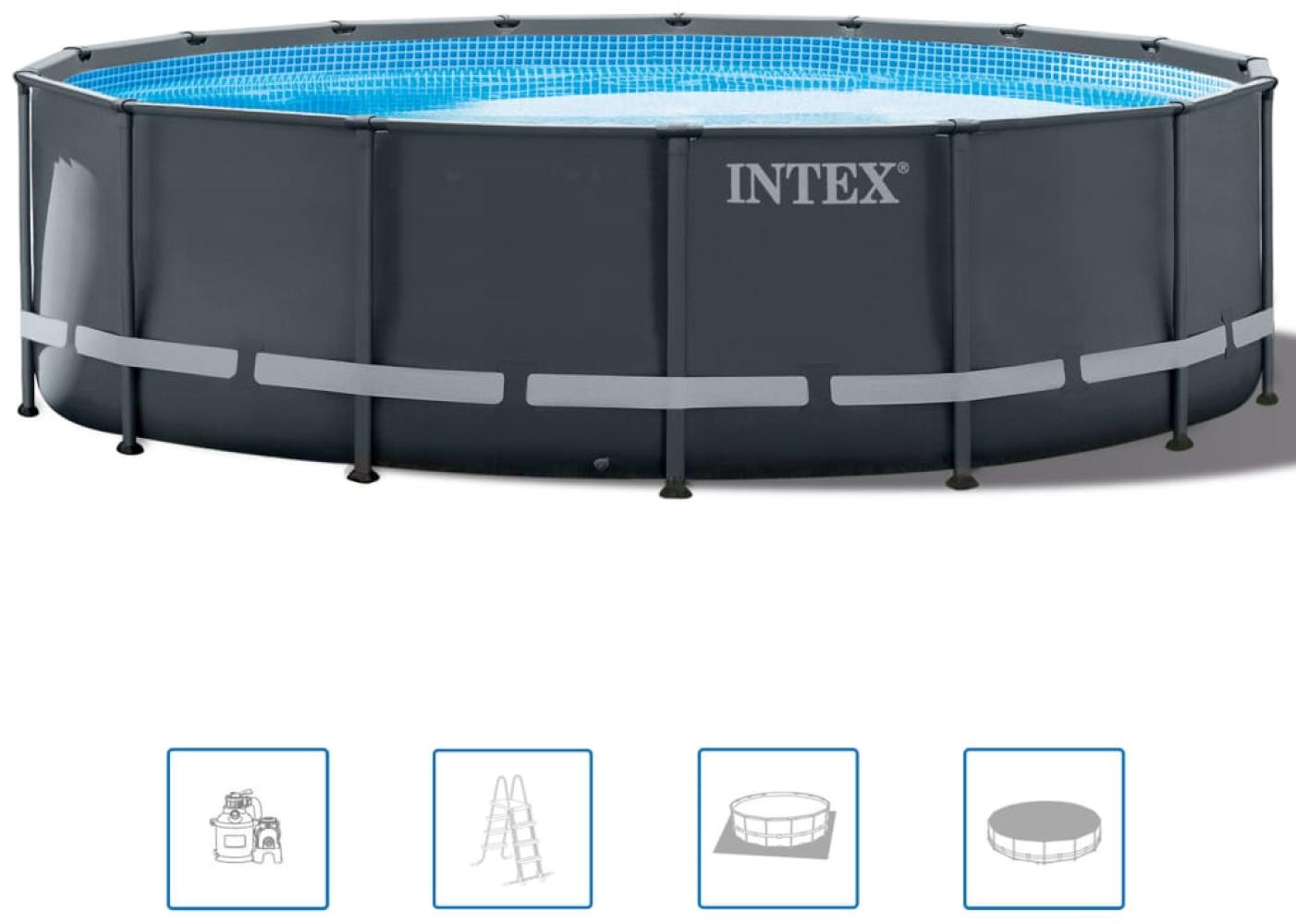 Intex 'Frame Swimming Pool Set Ultra Rondo XTR', anthrazit, Ø 488x122 cm, inkl. Sandfilteranlage Bild 1