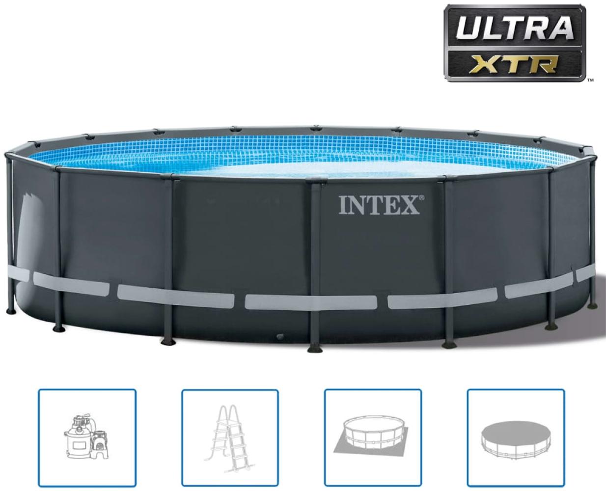 Intex 'Frame Swimming Pool Set Ultra Rondo XTR', anthrazit, Ø 488 x 122 cm, inkl. Sandfilteranlage Bild 1