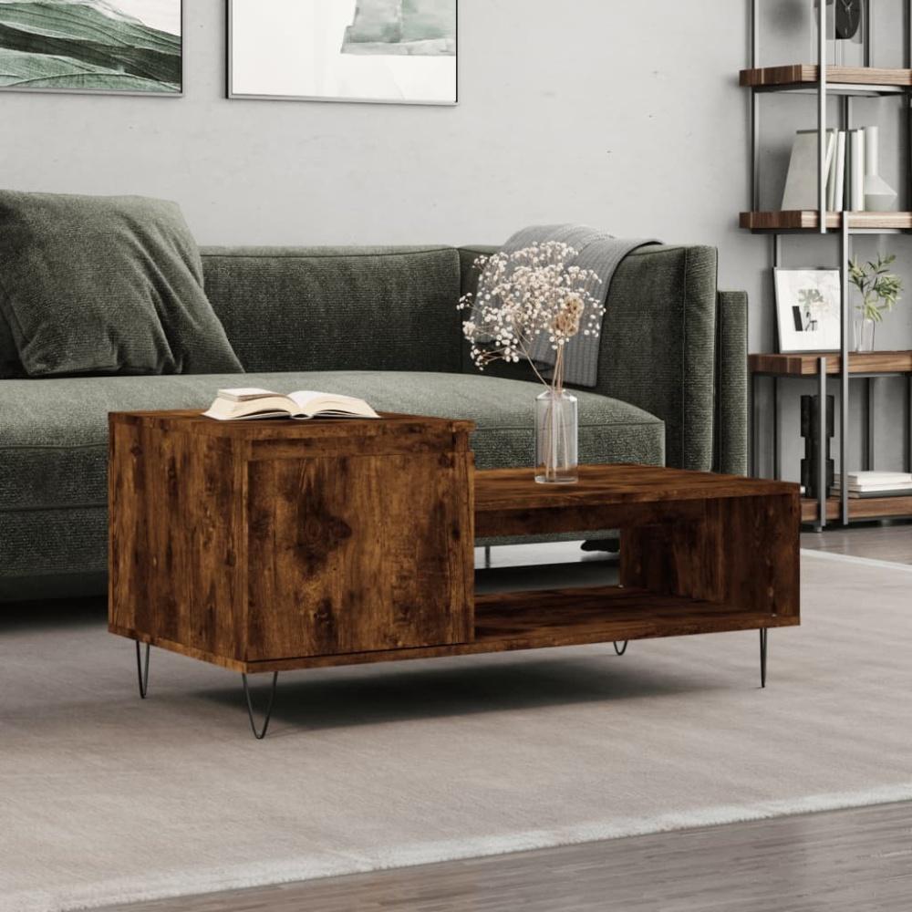 vidaXL Couchtisch Räuchereiche 100x50x45 cm Holzwerkstoff 830833 Bild 1