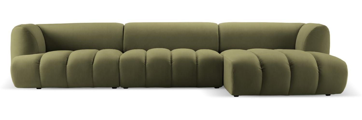 Micadoni Modulares Ecksofa Harry 5-Sitzer Rechts Samtstoff Hellgrün Bild 1