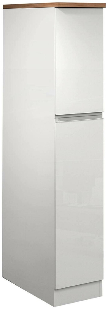 Dmora Küchenschrank Atrax, Mehrzweckschrank, Küchenzeile Schrank, Multifunktionales Kühlregal, 100 % Made in Italy, 30 x 60 x 165 cm, glänzendes Weiß und Eiche Bild 1