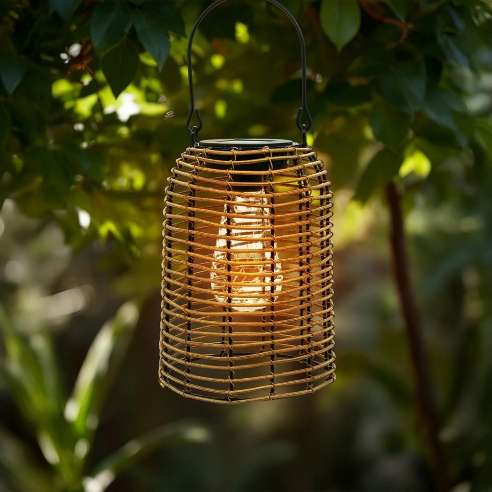 Spetebo LED Gartenleuchte Solarlampe mit Glühbirne, warm weiß, LED fest integriert, warm weiß, mit IP44 Spritzwasserschutz Bild 1