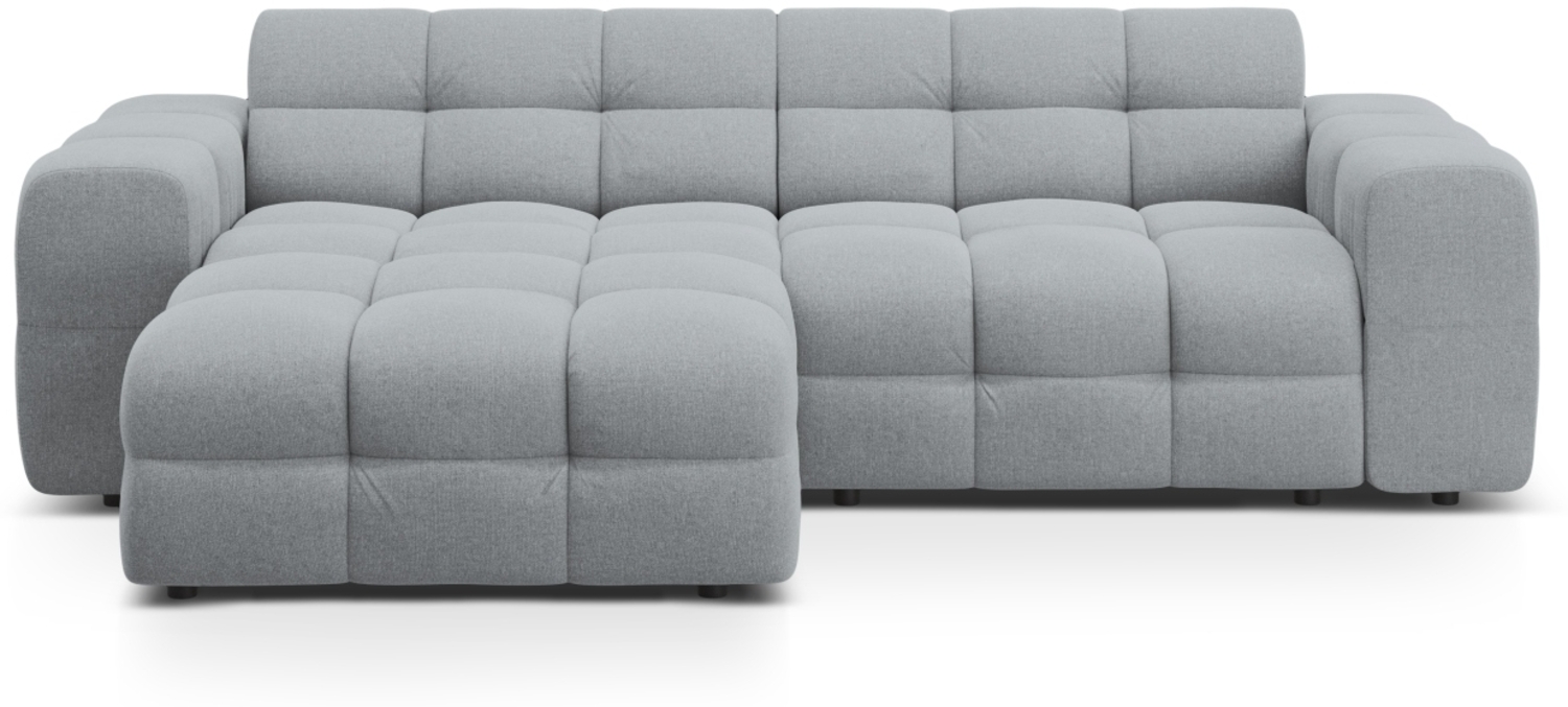 Micadoni Ecksofa Kendal 4-Sitzer Links Strukturierter Stoff Platinum Buchenholz schwarz Bild 1
