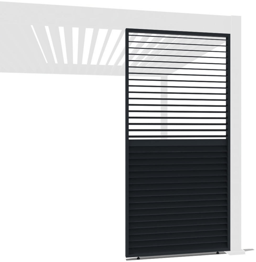 Weide Horizontale Lamellenwand für Weide Pergola | drehbare Lamellen | aus Aluminium | anthrazit Bild 1