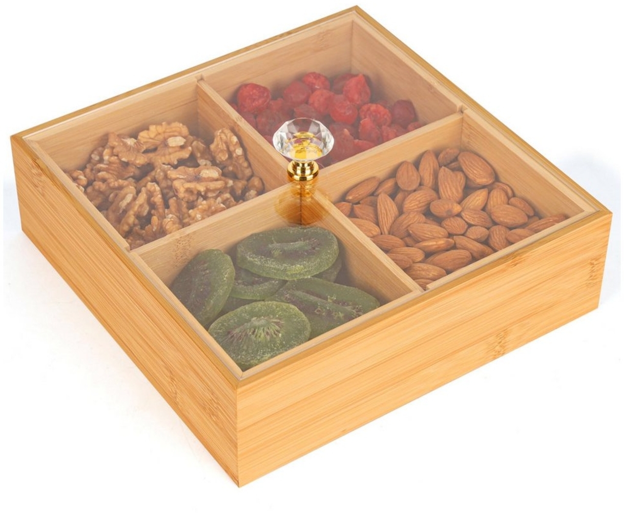 Belle Vous Organizer BELLE VOUS Quadratische Serviertablett aus Holz mit Deckel - (1 St) Bild 1