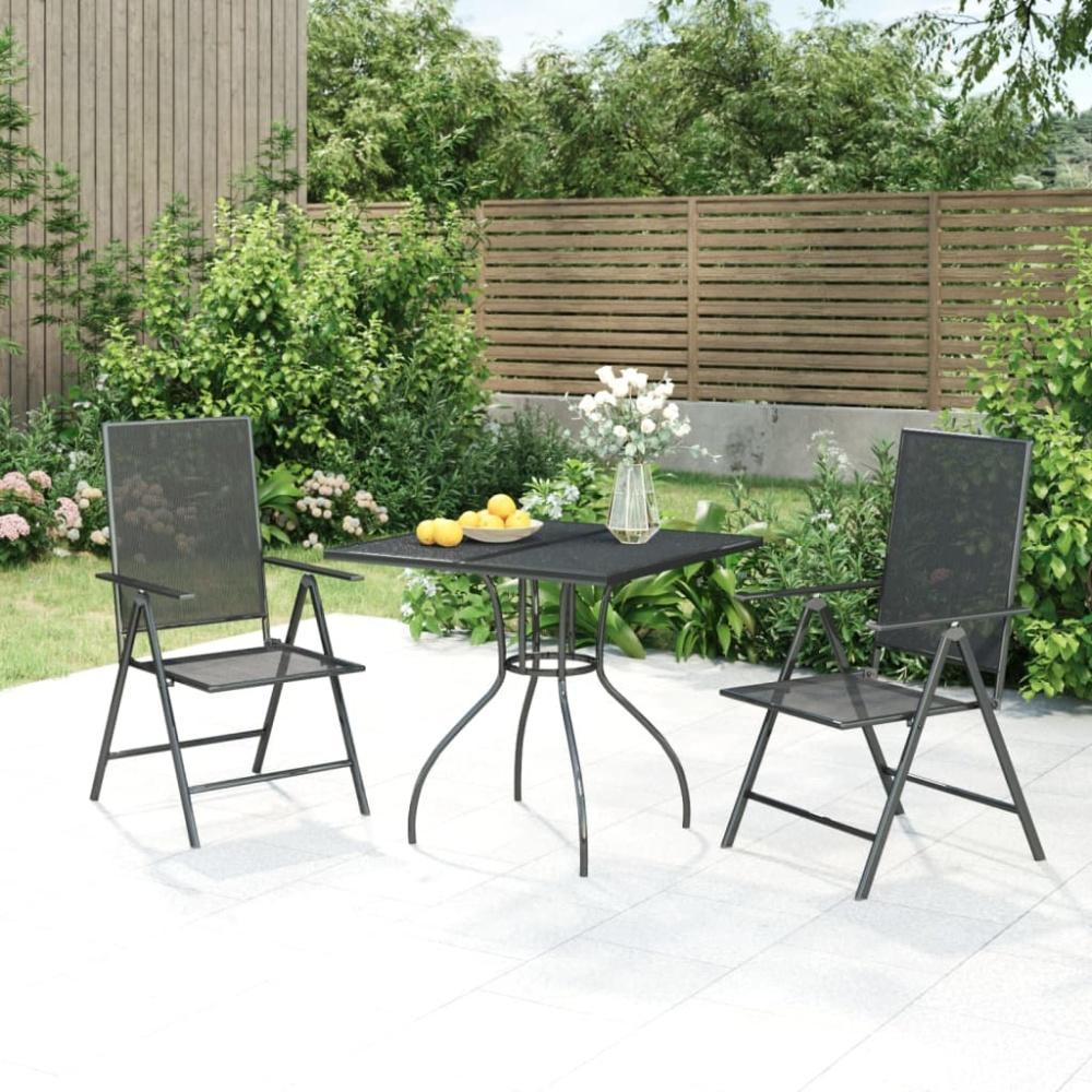 vidaXL 3-tlg. Garten-Essgruppe Anthrazit Stahl 3187975 Bild 1