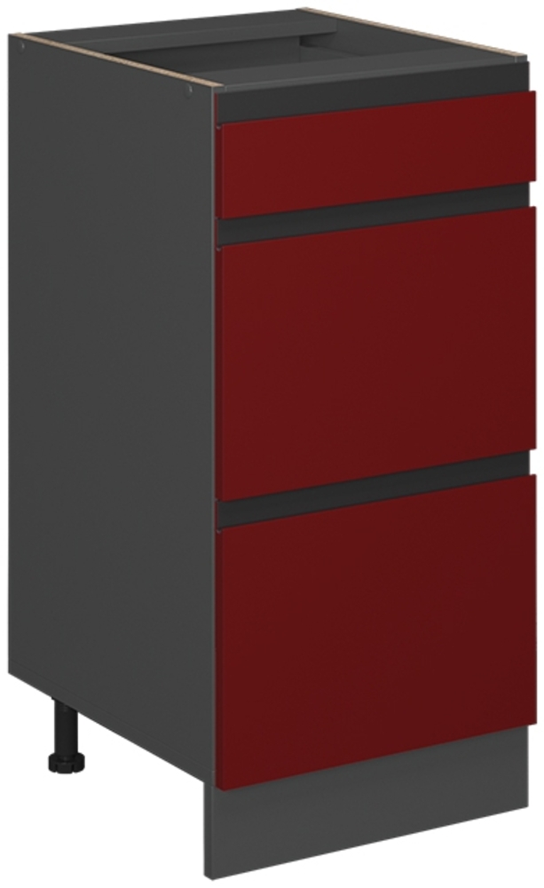 Vicco Küchenunterschrank Rot 40 cm J-Shape, mit Schubladen, ohne Arbeitsplatte, R-Line Bild 1