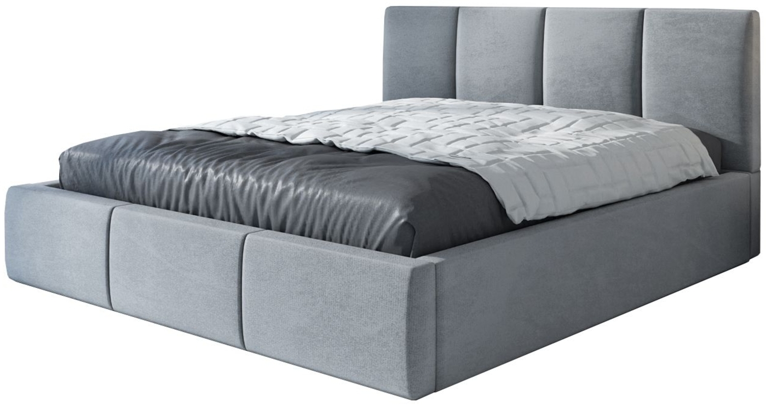 Polsterbett ORINO-OM 140x200 mit Bettkasten und Lattenrost. Farbe: Silber 15 Bild 1