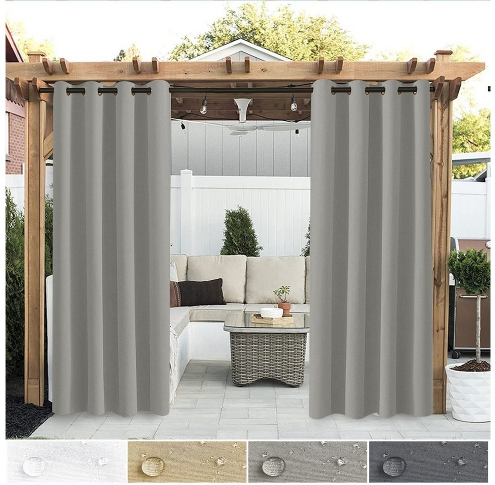 Jibenhome Outdoorvorhang Outdoor Vorhang Wetterfest mit Ösen, Sonnenschutz & Sichtschutz, (1 St), Outdoor Gardinen Wasserdicht für Terrasse, Balkon, Pavillon Bild 1