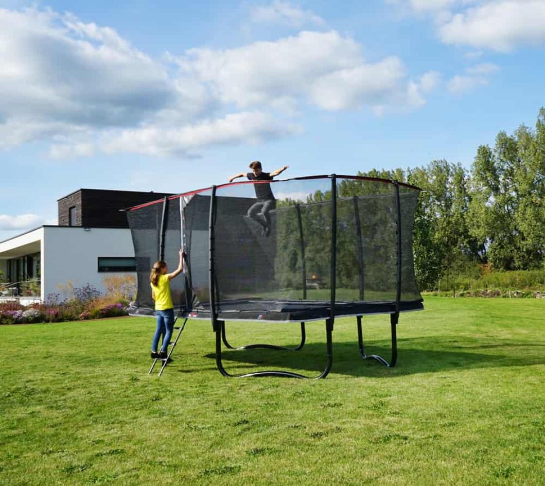 Exit Toys PeakPro trampoline fitness device (black rectangular 275x458 cm incl. safety net and ladder) Bild 1