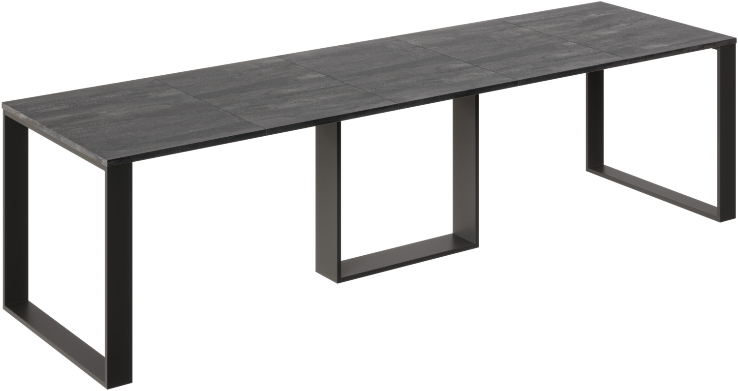 Esstisch "Borys" 130-310cm ausziehbar erweiterbar, für bis zu 12 Personen (Beton Dunkel) Bild 1