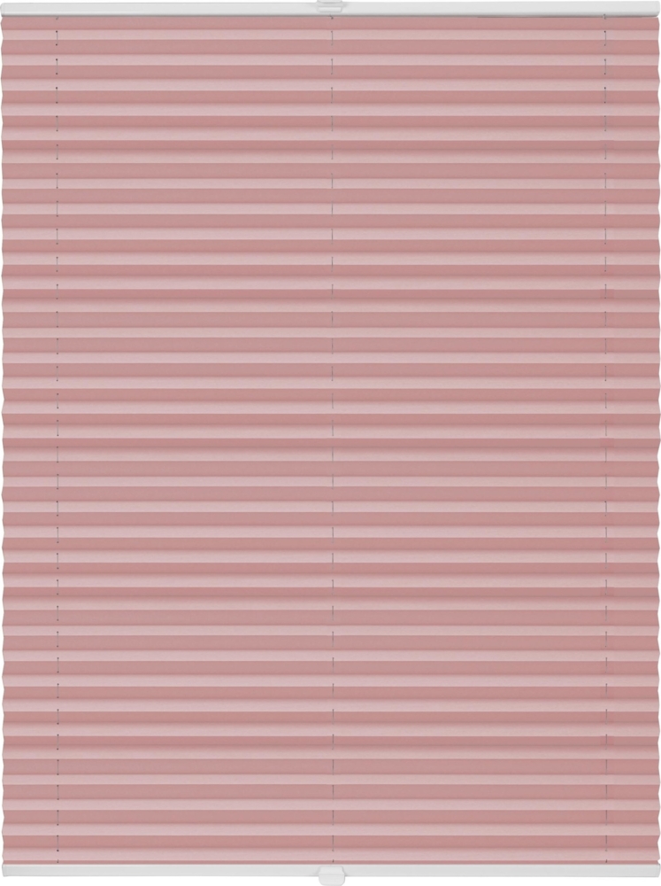 ondeco Plissee ohne Bohren mit Klemmträger, Sonnenschutz für Fenster innen, blickdicht, Faltrollo, Rosa, 105x130 cm Bild 1