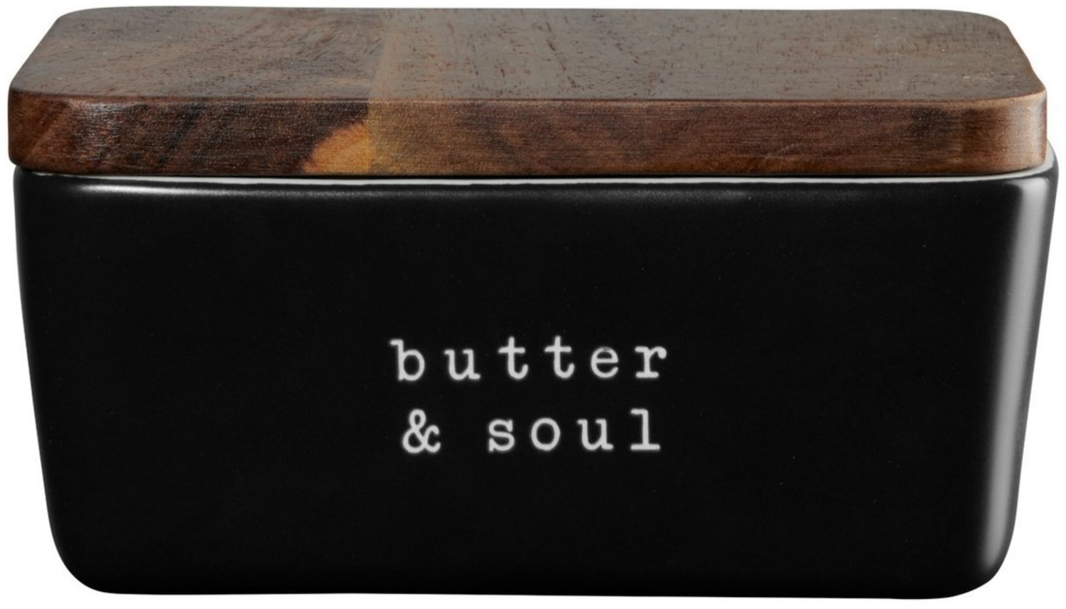 ASA SELECTION Vorratsdose hey! Butterdose butter & soul schwarz 15 x 10 x 7,8 cm, New Bone China Bild 1