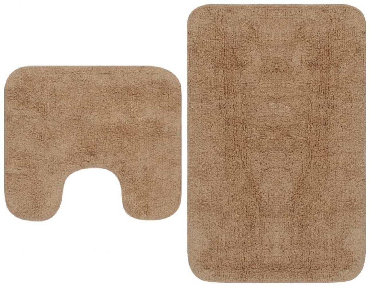 vidaXL Badematten-Set 2-tlg. Stoff Beige 133231 Bild 1