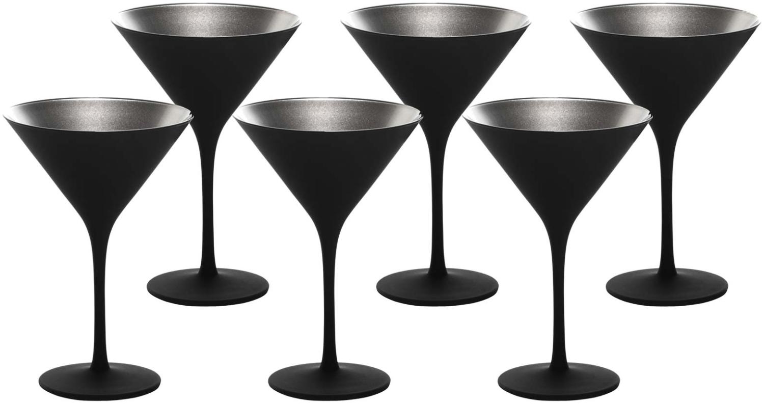 Stölzle Lausitz ELEMENTS Cocktailschale Schwarz-Silber 6er Set Bild 1