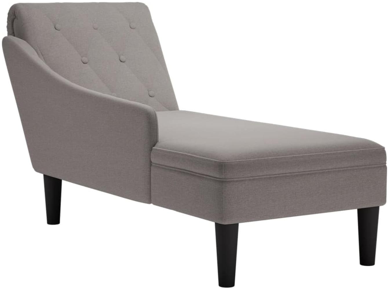 vidaXL Chaiselongue mit Kissen und Rechter Armlehne Taupe Stoff 4009768 Bild 1