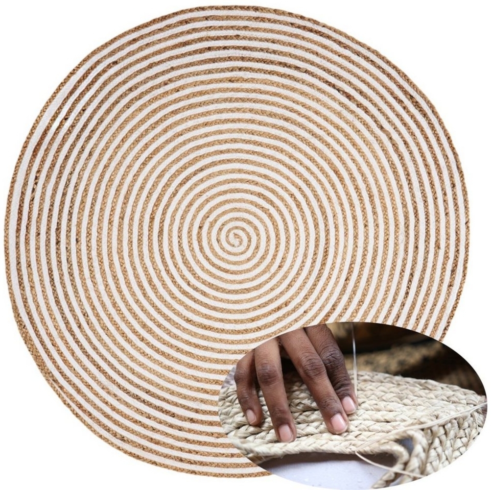 Marrakesch Orient & Mediterran Interior Teppich Runder Jute Teppich Rocio 150cm, Handarbeit Bild 1