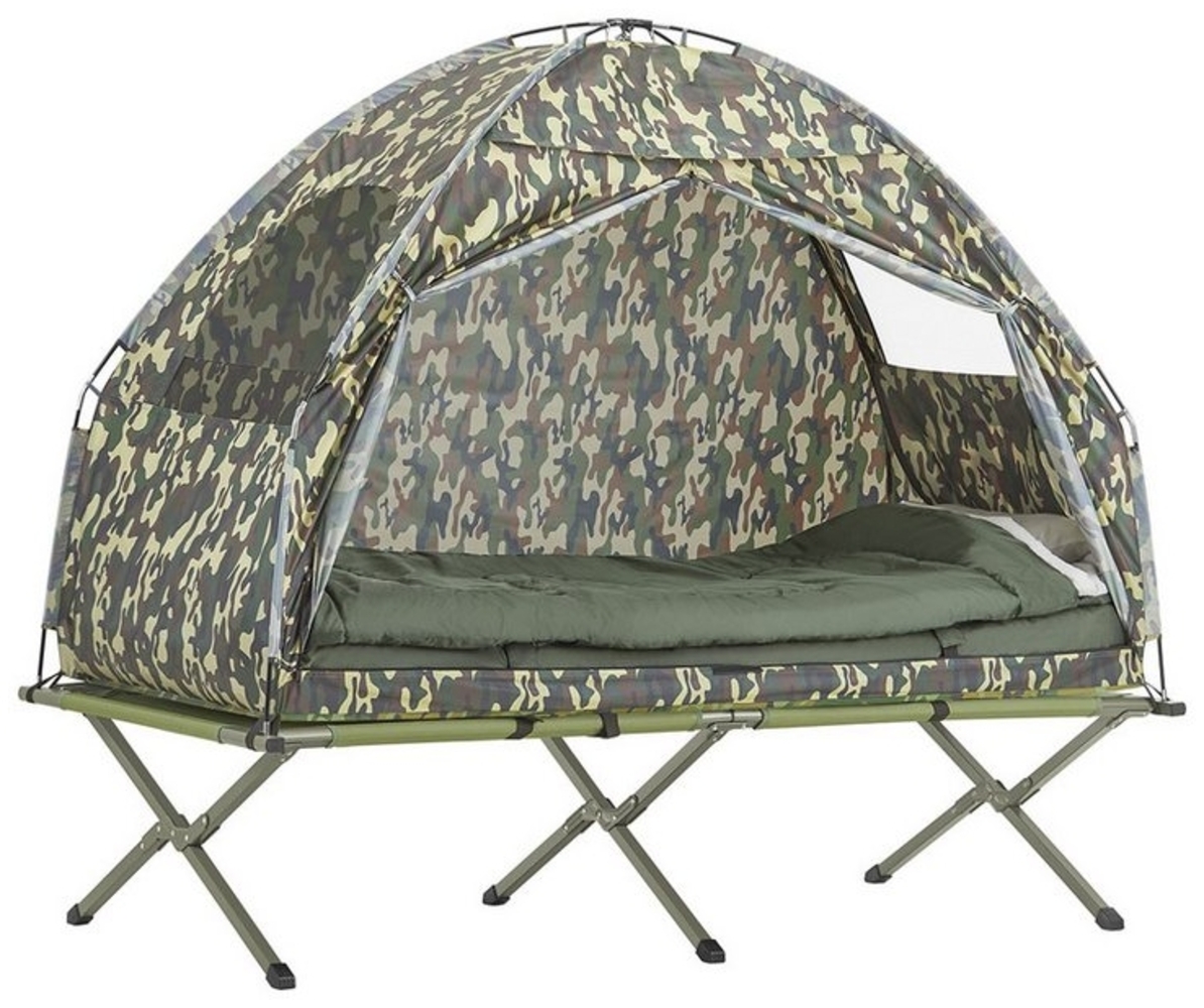 SoBuy Feldbett OGS32 Campingzelt 4in1-Zelt mit Campingliege Schlafsack Luftmatratze Bild 1